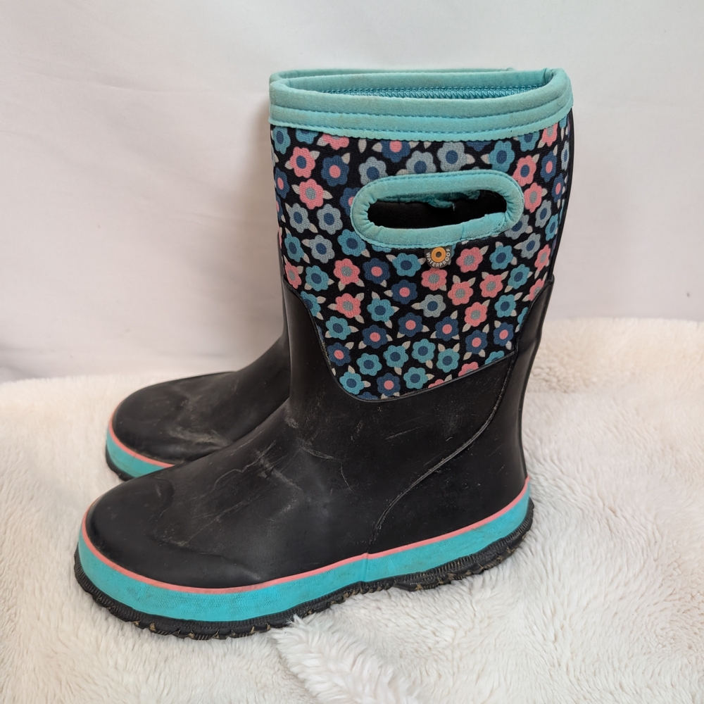 Bogs Boots Girls Size 3 Floral K Grasp Flowers  Flaw - Picture 2 of 12